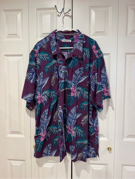 Tommy Bahama Other - Tommy Bahama Purple Tropical Print Button-Down Shirt